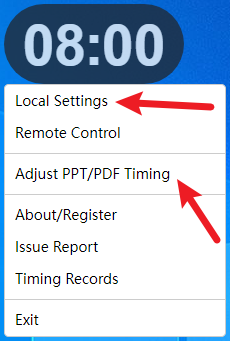 Timer Duration Settings