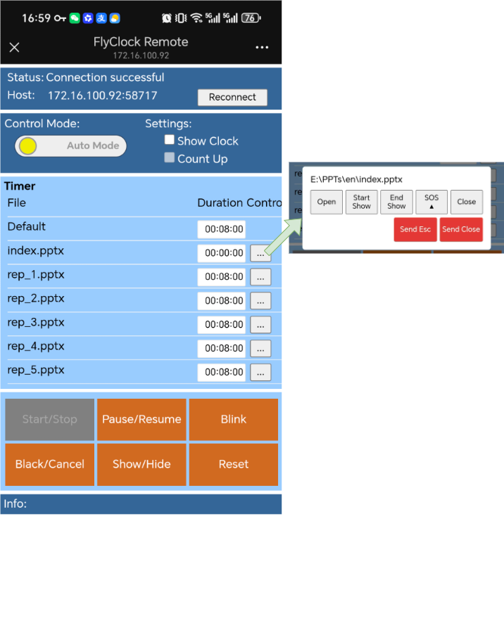 Mobile remote control interface